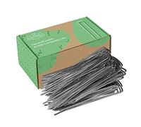 Lot de 300 agrafe toile paillage - Pack de 300 Agrafes Paillage en Acier Galvanisé pour Geotextile anti repousse - Sardines de Fixation Bache Géotextile , Piquet de Tente Camping , Grillage a poule