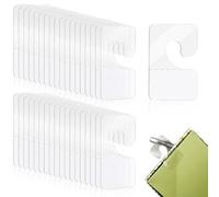 Lot de 300 clips transparents autocollants en forme de J - Étiquettes à suspendre en PET - 4,2 x 2,7 cm - Pour magasins de détail, organisation de la maison et rangement de bureau