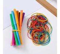 Lot de 300 élastiques multicolores pour le bureau, l'école, la salle de classe, les travaux manuels, les dossiers, les bracelets