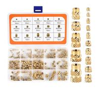 Lot de 300 inserts filetés M2 M2.5 M3 M4 M5 M6 Écrous filetés en laiton Filetage intérieur Écrous moletés avec boîte en plastique pour pièces en plastique par chaleur ou ultrasons dans les pièces