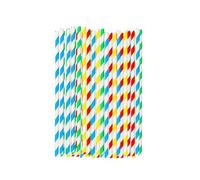Lot de 300 pailles jetables en papier biodégradables pour mariage, anniversaire, fête, fournitures de décoration (multicolore)