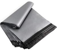 Lot de 300 pochettes d'expédition en plastique autocollantes | Pochettes d'expédition grises 350 x 450 mm avec fermeture autocollante | Sachets d'expédition opaques en plastique 35 x 45 cm pour vêteme