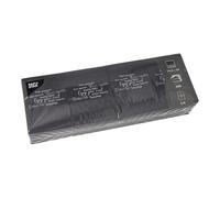 Lot de 300 serviettes à goûter « Daily Collection » - Pliées en 4-24 x 16,5 cm - Noir - « Enjoy your Meal »