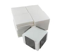 Lot de 300 serviettes cocktail en papier blanc + porte-serviettes de table en acier inoxydable - Texture micro-point - Plus épaisses et absorbantes - 10 x 10 cm pliées - Hostelnovo