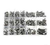 Lot de 300 vis à tête hexagonale en acier inoxydable, tailles assorties pour assemblage de meubles et entretien de machines, kit de fixations résistantes à la rouille