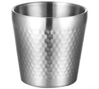 Lot de 304 gobelets en acier inoxydable à double paroi pour la maison, les camping-cars, le camping, le vin et les expresso (argenté)