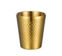 Lot de 304 gobelets en acier inoxydable à double paroi pour la maison, les camping-cars, le camping, le vin et les expresso (doré)