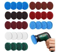 Lot de 32 accessoires universels pour brosse Bosch - Compatible avec Bosch Home and Garden - Tapis de cuisine en microfibre - Tampon en mousse - Tampon en fibre d'émeri - Brosse de nettoyage pour