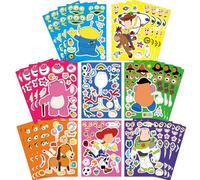 Lot de 32 autocollants « Make a Face Toy Story » - Créez vos propres autocollants, mélangés et assortis avec 8 personnages conçus pour les fêtes, les récompenses, la décoration, l'idée cadeau
