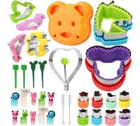 Lot de 32 emporte-pièces en acier pour enfants - Emporte-pièces en forme de fruits pour les repas des enfants