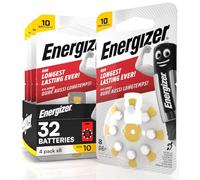 Lot de 32 piles acoustiques énergétiques pour appareils auditiques, taille 10 jaune, 4 ampoules de 8 piles