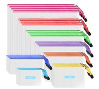 Lot de 32 pochettes en plastique à fermeture éclair étanches pour l'école, le bureau, la maison et les voyages (8 tailles - B4 A4 B5 A5 B6 A6 B8)