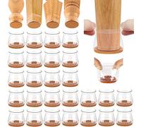 Lot de 32 protecteurs de pieds de chaise en silicone pour sols en bois dur, protections de sol très élastiques pour chaises, capuchons de pieds de chaise pour protéger les sols en bois des rayures