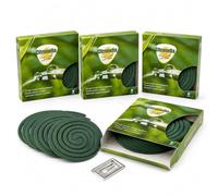 Lot de 32 spirales anti-moustiques citronnelles - 4 paquets de 8 spirales - Avec support en métal - Durée de vie de 8 à 10 heures - Pour balcon, terrasse, jardin et camping