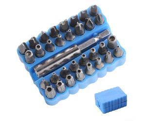 Lot de 33 embouts hexagonaux pour clé Torx pour clé à trois ailettes, kit de réparation de précision pour outils électroniques automobiles, étui bleu