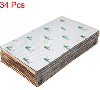 Lot de 34 tapis d'isolation thermique et insonorisants en butyle, 80 mil, 36 pi², auto-adhésifs, pour portière de voiture, toit, sol
