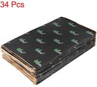 Lot de 34 tapis d'isolation thermique et insonorisants en butyle, 80 mil, 36 pi², auto-adhésifs, pour toit de voiture, sol, barrière acoustique, noir
