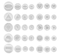 Lot de 35 emporte-pièces pour pâte à sucre avec éjecteur, emporte-pièces pour biscuits, tampons avec éjecteur, moules pour pâte à sucre, mini-cœurs avec éjecteur, cœurs décoratifs, étoiles, formes géo