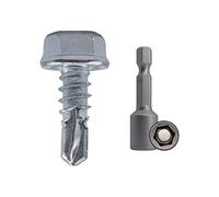 Lot de 350 vis DIN 7504 K en acier zingué 4,2 x 13 mm, vis à tôle auto-perceuse, tête de rondelle hexagonale, autotaraudeuse (350, 4,2 x 13 mm)