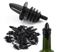 Lot de 36 becs verseurs en plastique noir pour bouteilles de vin, liqueur et huile d'olive avec technologie de débit fluide pour arrêter les gouttes pour la maison, le bar ou le restaurant 36 pièces