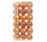 Lot de 36 boules de Noël incassables pour sapin de Noël | Décorations de sapin de Noël - Boule avec nœud à suspendre - Couronne de fête de mariage