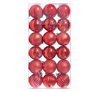Lot de 36 boules de Noël incassables pour sapin de Noël | Décorations de sapin de Noël - Boule avec nœud à suspendre - Couronne de fête de mariage