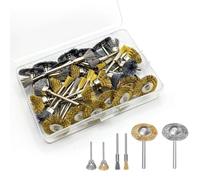 Lot de 36 brosses métalliques en acier et acier inoxydable, 3 tailles, avec boîte, contient des mini brosses métalliques et des brosses à gobelet pour outils rotatifs pour enlever la rouille, la