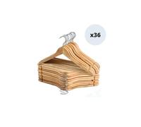 Lot de 36 cintres en bois à Tête en métal chromé pivotante MSV