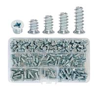 Lot de 360 vis à charnière Euro M6.3 assorties pour glissières de tiroir, charnières de meubles, charnières de placard de cuisine, portes d'armoire, armoires (8/11,5/13/16 mm)