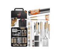 Lot de 37 ustensiles de barbecue en acier inoxydable avec pince, spatule, spatule 4 en 1, fourchette à barbecue, brochettes de