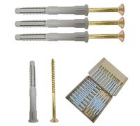Lot de 38 vis robustes avec chevilles en nylon (4,9 x 85 mm) et chevilles murales (8 x 80 mm), vis de maçonnerie à usages divers pour mur de briques