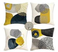 Lot de 4 Abstrait Housses de Coussins 40x40 cm Coussin Decoratif Canape ArtLine Housse De Coussin Exterieur Impermeable pour Canapé Exterieur Cecoratif Canape pour Chambreé,Chaise,Jardin Decoratif