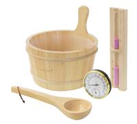 Lot de 4 accessoires pour sauna seau 4,5 L louche thermo-tygromètre et sablier