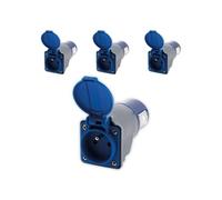 - Lot de 4 adaptateurs compact sans câble femelle 16A 2P+T en mâle CEE17 pour camping, nautisme