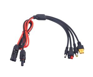 Lot de 4 adaptateurs de connecteur de panneau solaire pour entrées XT60 DC5521 DC7909 - Câble de charge rapide pour EcoFlow pour Anker GreCELL - Courant nominal 7 A
