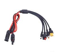 Lot de 4 adaptateurs de connecteur de panneau solaire pour entrées XT60 DC5521 DC7909 - Fil 12 AWG pour panneaux solaires jusqu'à 140 W 18 V