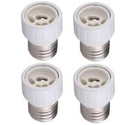 Lot de 4 adaptateurs de douille E14 E27 GU10 B22 pour ampoules LED halogènes et à économie d'énergie (4 x E27 vers GU10)