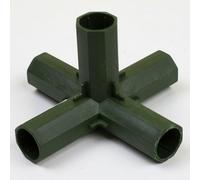 Lot de 4 adaptateurs de joints de poteau de jardin vert foncé pour tuyaux en plastique PVC et métal - Connecteurs de cadre de serre - Support de structure extérieure (C)
