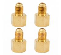 Lot de 4 adaptateurs de régulateur d'azote en laiton, connecteur fileté mâle 1/4 SAE vers G1/4 femelle pour pompe à vide, équipement de réfrigération CVC, résistant aux fuites, laiton massif pour