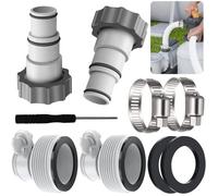 Lot de 4 Adaptateurs de Tuyau de Piscine, Adaptateur pour Piscine Intex, Adaptateur de Tuyau de Rechange avec Filetage Intérieur