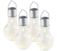 Lunartec 4 ampoules à LED décoratives aspect craquelé, avec chargement solaire