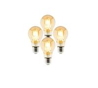 Zenitech - Lot de 4 ampoules déco filament LED ambrée 4W E27 2500K Ambrée G