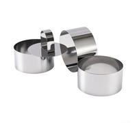 Lot de 4 anneaux de présentation professionnels en acier inoxydable pour gâteaux œufs hamburger pour petit déjeuner 8 x 8 x 12 cm