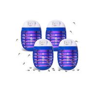 Lot de 4 Anti Mouche Electrique Lampe Anti Moustique Interieur, Lampe Anti Moustique Electrique UV Tue Mouche Tue Mouche Eléctrique