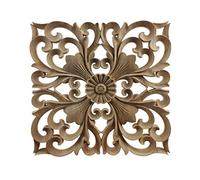 Lot de 4 appliques sculptées en bois non peintes pour porte de meubles 30 x 30 cm
