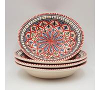 Lot de 4 assiettes creuses Bakir rouge - D 24 cm