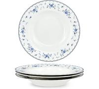 Lot de 4 assiettes creuses en porcelaine motif floral 21,8?cm