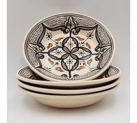 Lot de 4 assiettes creuses Marocain Noir - D 24 cm