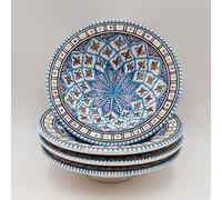 Lot de 4 assiettes creuses Tebsi Bakir turquoise - D 23 cm