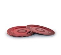 Lot de 4 assiettes de présentation rondes de 33 cm - Rouge brillant